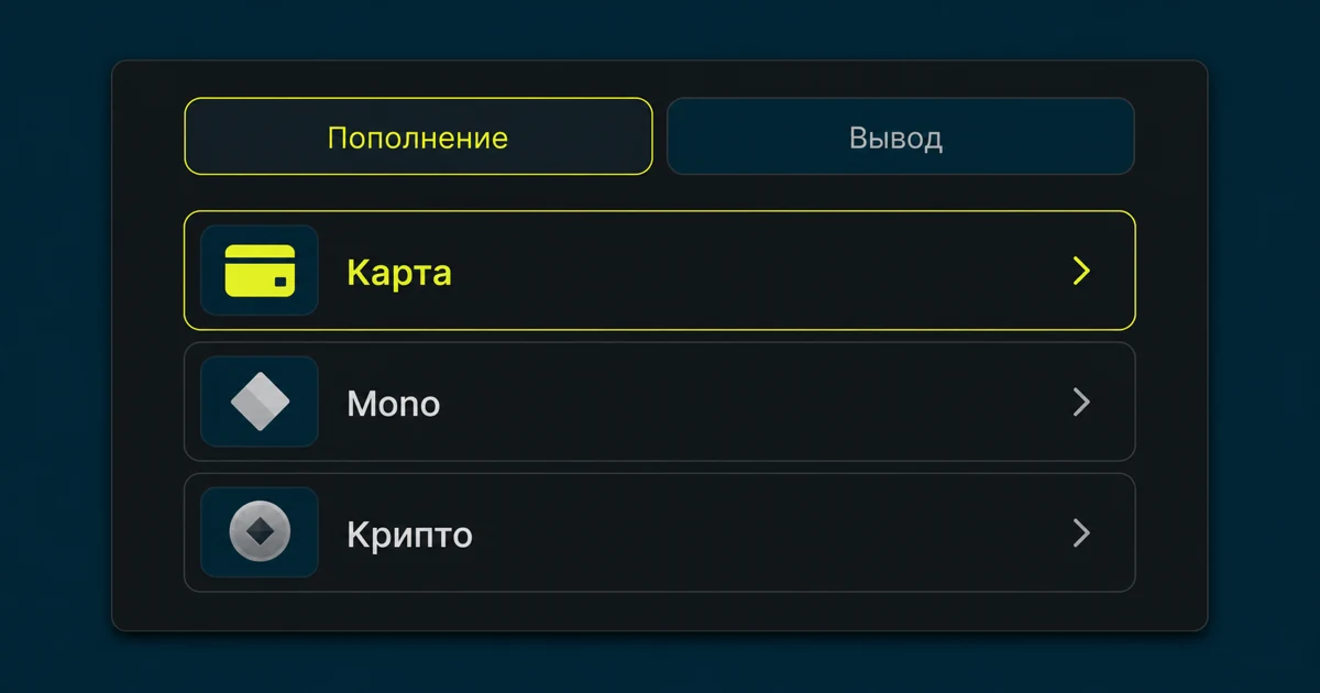 Способы пополнения и вывода средств в Topmatch
